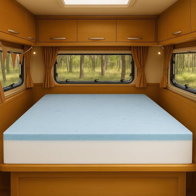 Foamma 6” x 30” x 80” Camper/RV Travel Gel Memory Foam Bunk Mattress Replacement, Made in USA, Comfortable, Travel Trailer, CertiPUR-US Certified, Cover Not Included