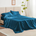 Love's cabin Twin XL Satin Sheet Sets - 3 Piece Teal Silky Bed Sheets with Deep Pockets, Luxury Silk Feel Satin Sheet Set Twin XL (1 Flat Sheet,1 Fitted Sheet,1 Pillow case)