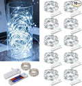 ZNYCYE 10 Pack Fairy Lights Battery Operated，10ft 30 LED String Lights 8 Modes with Timer Waterproof Fairy Lights for DIY Wedding Party Bedroom Mason Jars Christmas Decorations (Cool White)