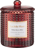 LA JOLIE MUSE Christmas Candle | Ruby Berry Bliss | Mandarin Cranberry & Plum | 10 oz Festive Candle | 55 Hours Clean Burn | Gift for Women & Family