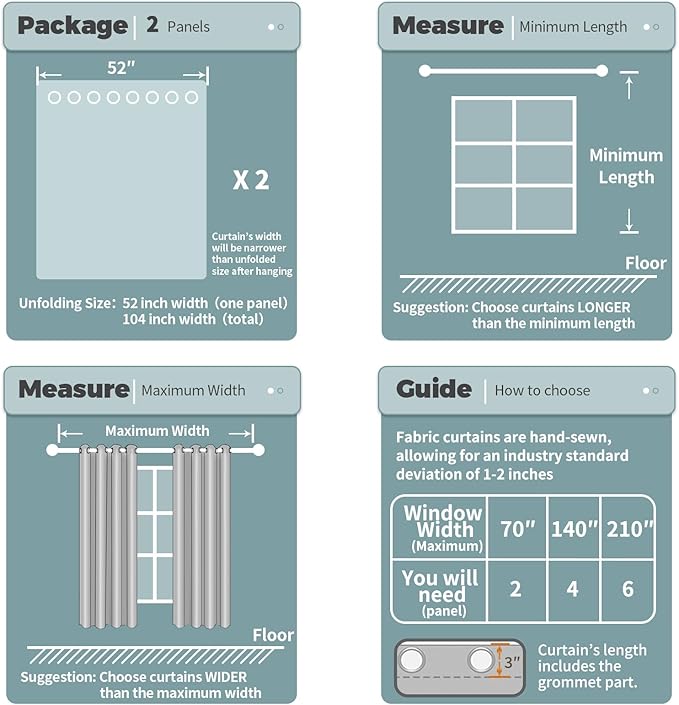BGment Blackout Curtains - Grommet Thermal Insulated Room Darkening Bedroom and Living Room Curtains, Set of 2 Curtain Panels (52 x 63 Inch, Burgundy)