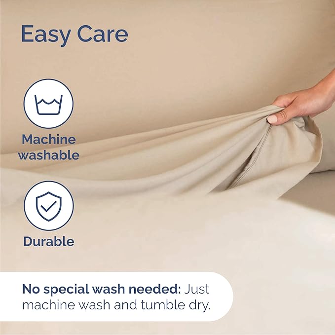 Cal King Sheets Set 6 Piece - Includes 4 Pillowcases - Bed Sheets Cal King Size - Soft Hotel Luxury Bedding - Cooling, Comfy & Breathable - 1 Flat & 1 Fitted & 4 Pillowcases w/ Deep Pockets - Cream