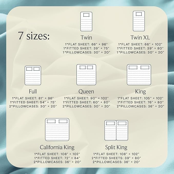 LuxClub 4 PC King Sheet Set, Deep Pockets Wrinkle Free Cooling Bed Sheets Hotel Bedding for Women, Men, Kids & Teens, Includes 1 Fitted Sheet, 1 Flat Sheet and 2 Pillowcases - Silky Soft Aqua