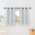 NICETOWN Greyish White Room Darkening Curtains Blackout 40 inch Curtains for Kitchen, Grommet Solid Window Treatments Sound Reducing for Bedroom, 2 Panels, W37 x L40, 2 Panels