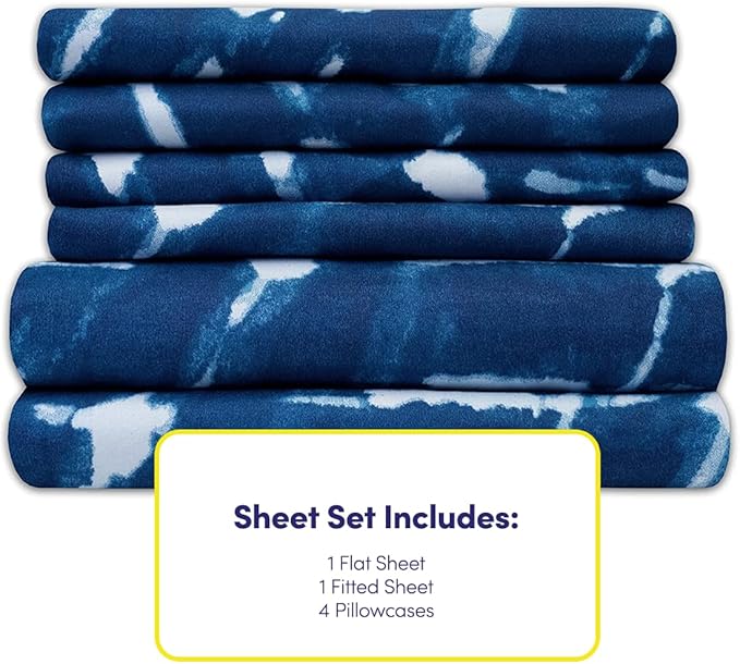 Queen Sheets Printed - 6 Piece 1500 Supreme Collection Fine Brushed Microfiber Deep Pocket Queen Sheet Set Bedding - 2 Extra Pillow Cases, Great Value, Queen, Monroe