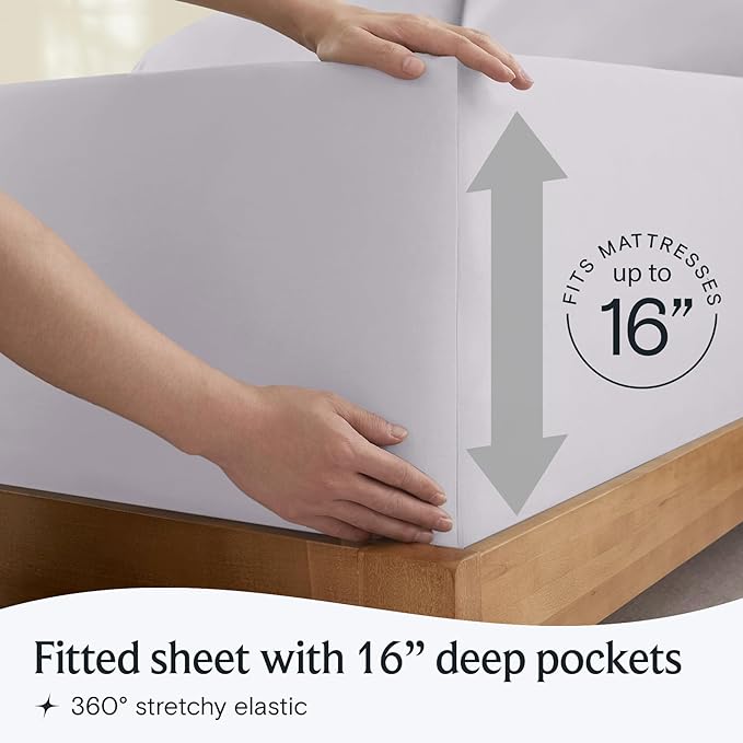 LuxClub 3 PC Sheet Set Bed Sheets Deep Pockets 16" Eco Friendly Wrinkle Free Cooling Machine Washable Hotel Bedding Silky Soft - Dove Gray Twin