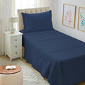 Mejoroom Twin XL Sheet Set - Hotel Luxury Microfiber Sheet & Pillowcase Sets Fits College Dorm Room Mattress - Soft, Breathable, Wrinkle & Fade Resistant - 3 Piece (Navy)