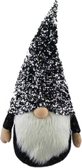 Galt International Sequin Hat Gnome Christmas Tabletop Figurine- 24.5" - Black and Silver