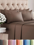 King 6 Piece Sheet Set - Comfy Breathable & Cooling - Ultra Soft Hotel Luxury Bedding Set with 8-16 Inch Deep Pockets - 1 Flat & 1 Fitted Sheet & 4 Pillowcases - Cozy, Wrinkle Free & Easy Care - Brown