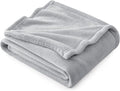 Bedsure GentleSoft Fleece Throw Blanket - Light Grey Lightweight Blankets for Sofa, Couch, Bed, Camping, Travel - Super Soft Cozy Microfiber Throws, 50x60 inches
