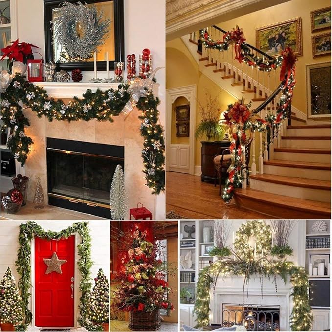Battery Operated String Lights - 18ft 50 LED C3 String Lights Christmas Lights Battery Powered String Lights for Indoor Outdoor Christmas Tree Wreath Party Decoration, Waterproof, Warm White