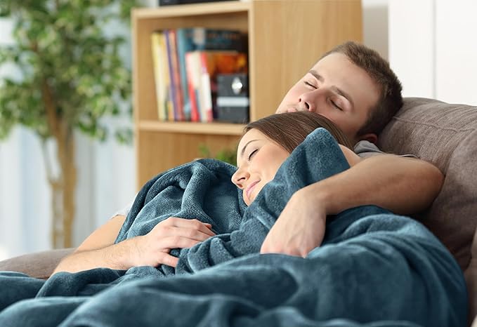 Utopia Bedding Fleece Blanket King Size Stone Blue 300GSM Luxury Fuzzy Soft Anti-Static Microfiber Bed Blanket (90x102 Inch)