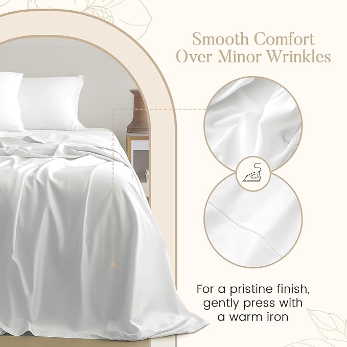 100% Cotton Sheets Split King Size Sheets Set with Fitted Sheet & Pillowcase Sets, 800 TC Sateen Weave 4 PC Deep Pocket Split King Sheet Set, Soft & Comfy Naturally Cool Luxury Bedding – Chocolate