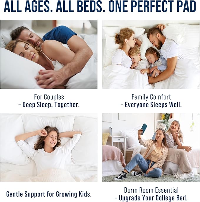 OLANLY Twin XL Quilted Fitted Mattress Pad – Soft Down Alternative Pillow Top Mattress Topper, Cooling Comfort Breathable Mattress Cover, Machine Washable Deep Pocket Mattress Protector, Light Grey
