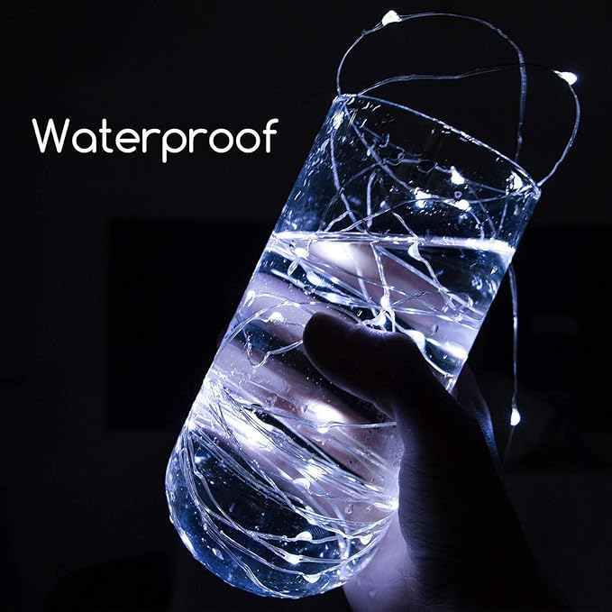 Fairy Lights Battery Operated String Lights - 12 Pack 7ft 20 LED Silver Wire Starry Light for Mason Jars DIY Picture Walls Shelves Arts Crafts Trees Branches Bedroom Wedding Party Decor(Pure White)