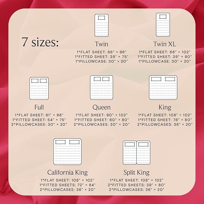 LuxClub 4 PC Sheet Set Bed Sheets Deep Pockets 16" Eco Friendly Wrinkle Free Cooling Machine Washable Hotel Bedding Silky Soft - Red Queen
