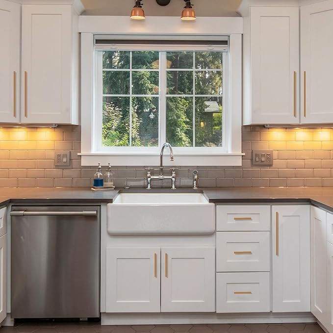 10 Pack Champagne Bronze Cabinet Pulls 7.5 Inch - Cabinet Handles for Dresser & Kitchen Cabinets
