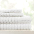 Linen Market Double-Brushed Patterned Microfiber California King Sheet Set 4 Piece – Oeko-TEX Certified Ultra Soft & Wrinkle-Free - 16" Deep Pocket Sheets Easy Care Cal-King Size - Beaded Arrows Gray