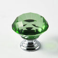 12pcs Diamond Shape Crystal Glass 30mm Drawer Knob Pull Handle Usd for Cabinet, Drawer (Green)