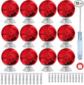 12 Pcs 30mm Round Shape Bubble Crystal Glass Cabinet Knobs with Screws Drawer Knob Pull Handle Used for Kitchen, Dresser, Door, Cupboard (Dark Red)