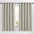 NICETOWN Natural Room Darkening Bedroom Curtain, Window Treatment Thermal Insulated Solid Grommet Voice Reducing Drapes for Kids Room/Living Room, Set of 2, W66 x L66