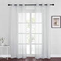 NICETOWN Living Room Window Curtains Sheer Textured, Grommet Casual Voile Sheer Airy Window Treatments Vertical Drapes for Sliding Door/Bedroom, Light Gray, W37 x L84