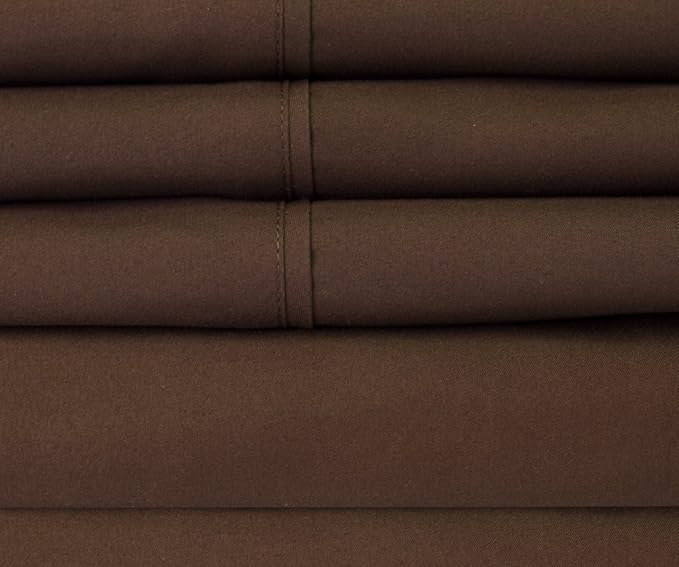 Twin XL Size Bed Sheets - 4 Piece 1500 Supreme Collection Fine Brushed Microfiber Deep Pocket Twin X-Large Sheet Set Bedding - 1 EXTRA PILLOW CASES, GREAT VALUE, Twin XL, Brown