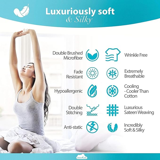 DREAMCARE Full Size Sheets Set - 6 Pcs Deep Pocket Cooling Bed Sheets - Soft, Long Lasting 100% Brushed Microfiber with Side Pocket (Sage Green, Full)