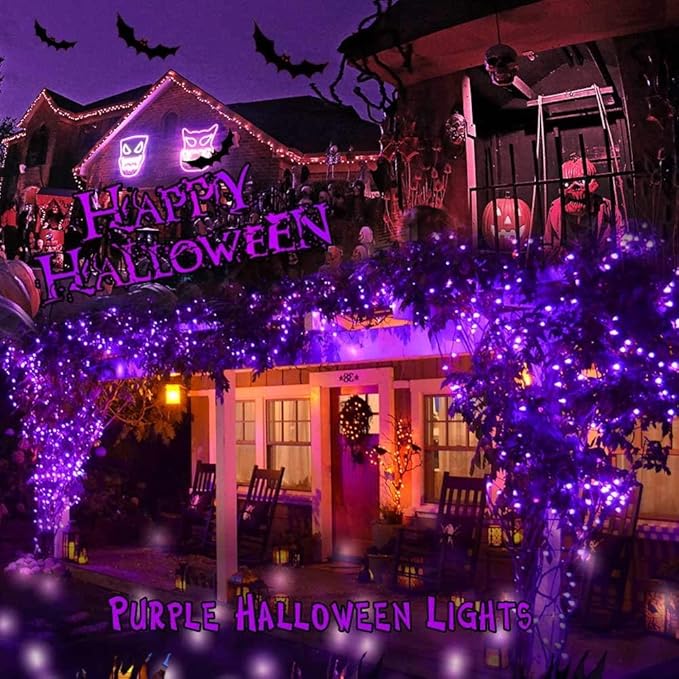 Brizled Purple Halloween Lights, 33ft 100 LED Halloween Lights Outdoor, Connectable Purple String Light 120V UL Certified Christmas Tree Light, Indoor Xmas Light for Xmas Tree Party Home Decorations