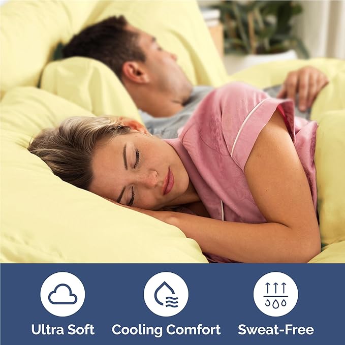 Full 6 Piece Sheet Set - Comfy Breathable & Cooling - Ultra Soft Hotel Luxury Bedding Set w/ 8-16 Inch Deep Pockets - 1 Flat & 1 Fitted Sheet & 4 Pillowcases - Cozy, Wrinkle Free & Easy Care - Yellow