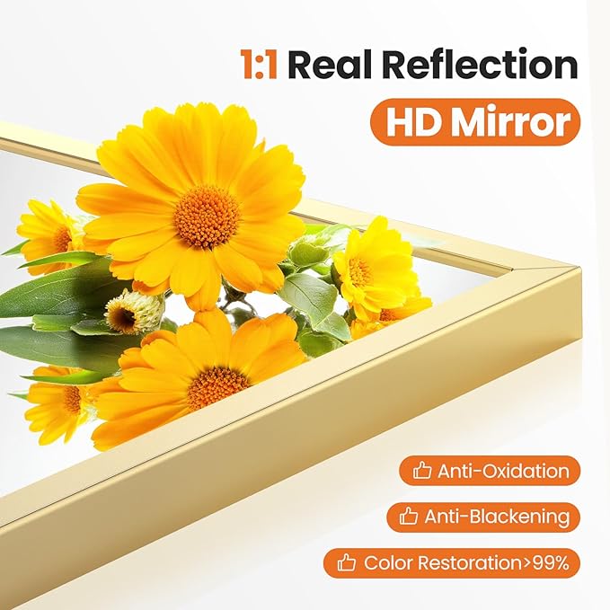 Sweetcrispy 26"x39" Arched Gold Bathroom Mirrors for Wall, Bathroom Mirrors for Over Sink, Wall Decor for Bathroom, Entryway, Bedroom, Vanity