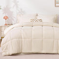 Love's cabin Twin Comforter Set Beige, 5 Pieces Twin Bed in a Bag, All Season Bedding Sets with 1 Comforter, 1 Flat Sheet, 1 Fitted Sheet, 1 Pillowcase and 1 Pillow Sham