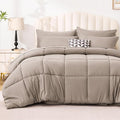 Love's cabin Twin Comforter Set Light Brown, 5 Pieces Twin Bed in a Bag, All Season Bedding Sets with 1 Comforter, 1 Flat Sheet, 1 Fitted Sheet, 1 Pillowcase and 1 Pillow Sham
