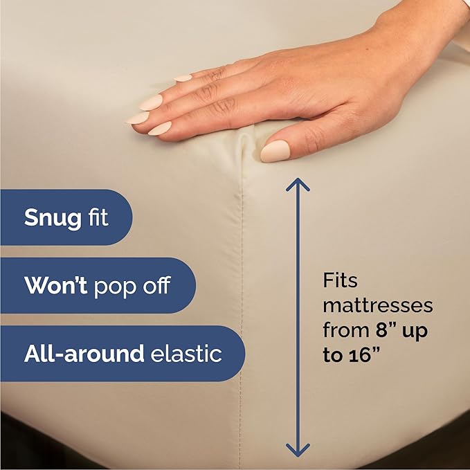 Cal King Size 4 Piece Sheet Set - Comfy Breathable & Cooling Bed Sheets Set - Hotel Luxury Bedding for Women, Men, Kids, Teens, Boys & Girls - Deep Pockets, Ultra-Soft, Wrinkle Free - Oeko-Tex - Wheat