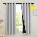 NICETOWN 100% Blackout Off White Curtains for Bedroom, Grommet Thermal Window Treatments Portable Curtains Lightweight Travel Shades for Living Room/Home Office, W52 x L63