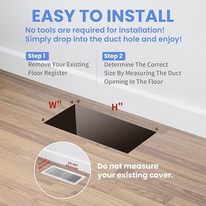 4x10 Inches 6 Pack Heavy Duty Walkable Floor Register - Easy Adjust Air Supply Lever Decorative Floor Vent Covers, Boston Design Vent Covers for Home - Antique Brass