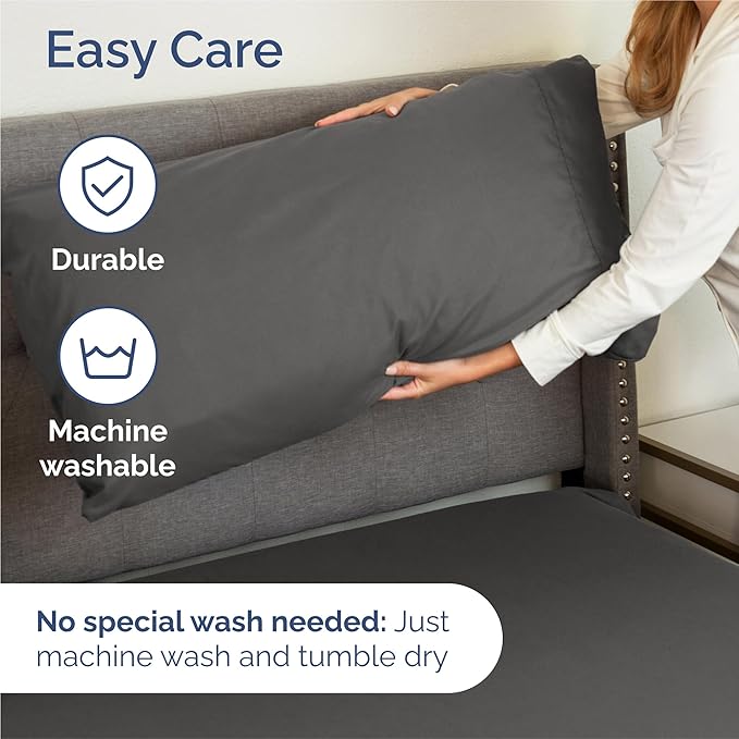 Twin XL 4 Piece Sheet Set - Comfy Breathable & Cooling - Ultra-Soft Hotel Luxury Bedding Set w/ 8-16 Inch Deep Pockets - 1 Flat & 1 Fitted Sheet & 2 Pillowcases - Wrinkle Free & Easy Care - Charcoal