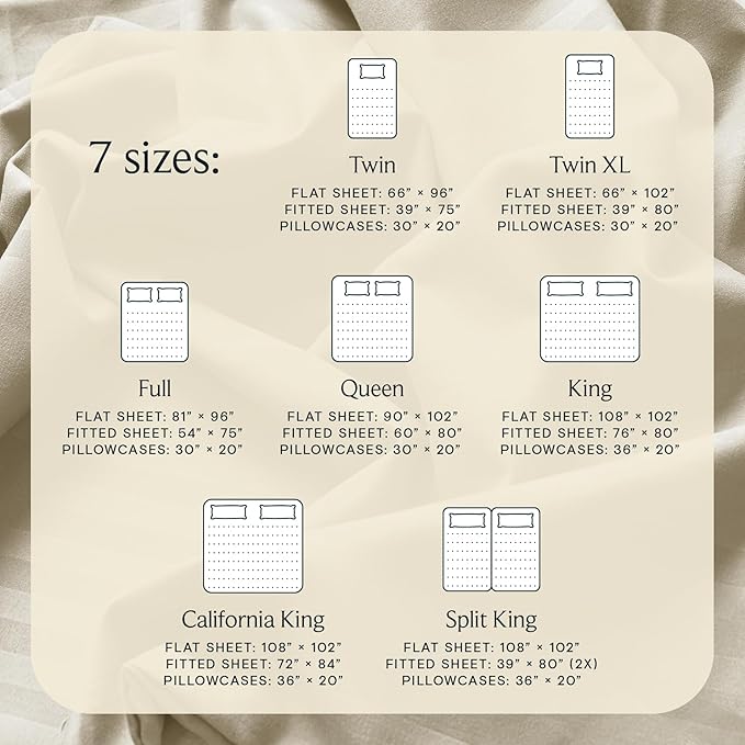 LuxClub 4 PC King Size Sheet Set Bed Sheets, Breathable Luxury Deep Pockets Wrinkle Free Cooling Sheets Machine Washable Hotel Bedding (King, Striped Cream)