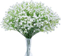 N&T NIETING Babys Breath Artificial Flowers White, 10Pcs Fake Gypsophila Bouquet Flowers Real Touch Faux Babies Breath Arrangement for Wedding Floral Party Home Centerpieces Decoration, White