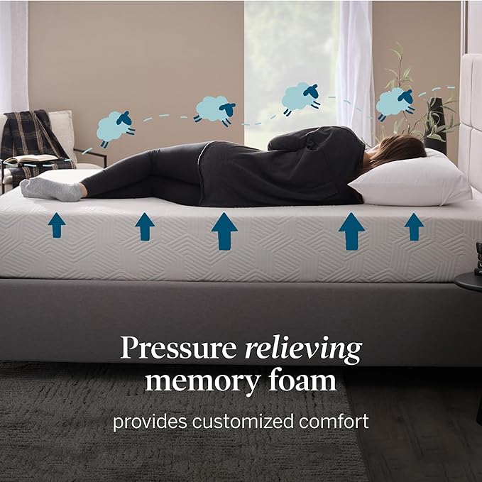 Lucid 10 Inch Memory Foam Mattress - Firm Feel - Infused with Refreshing Bamboo Charcoal and Cooling Gel - Bed in a Box - Temperature Regulating - Pressure Relief - Breathable - Twin XL Size