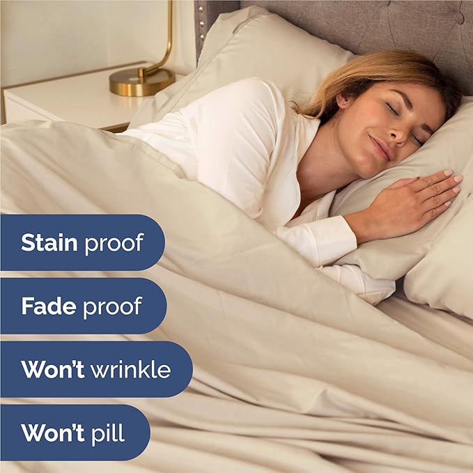 King Sheets Set 6 Piece - Includes 4 Pillowcases - Bed Sheets King Size - Soft Hotel Luxury Bedding - Cooling, Comfy, Fade Free & Breathable - 1 Flat & 1 Fitted & 4 Pillowcases w/ Deep Pockets - Wheat