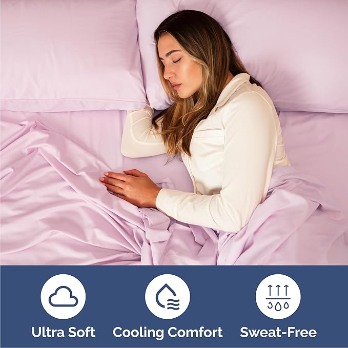 Cal King Sheet Set 6 Piece - Bed Sheets California King Size - Soft Hotel Luxury Bedding - Cooling, Comfy & Breathable - 1 Flat, 1 Fitted & 4 Pillowcases w/ Deep Pockets - Wrinkle Free - Light Pink