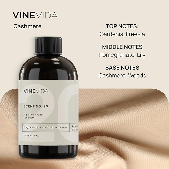 VINEVIDA [16 Fl Oz] Cashmere Fragrance Oil for Cold Air Diffusers, Essential Oils for Diffuser Oil Refill & Air Freshener Room Spray
