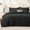 Love's cabin California King Comforter Set Ash Black, 7 Pieces California King Bed in a Bag, All Season Bedding Sets with 1 Comforter, 1 Flat Sheet, 1 Fitted Sheet, 2 Pillowcase and 2 Pillow Sham