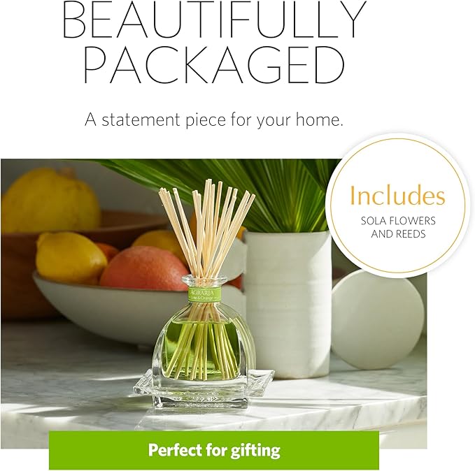 AGRARIA AirEssence Flower and Reed Diffuser Set, Handmade Sola Flower Botanical Home Fragrance Set, Scented Oil Reed Diffuser Gift for All Occasions