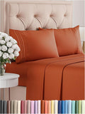 King Size 4 Piece Sheet Set - Comfy Breathable & Cooling Bed Sheets Set - Hotel Luxury Bedding for Women, Men, Kids & Teens - Deep Pockets, Easy-Fit, Super Soft & Wrinkle Free - Oeko-Tex - Terracotta