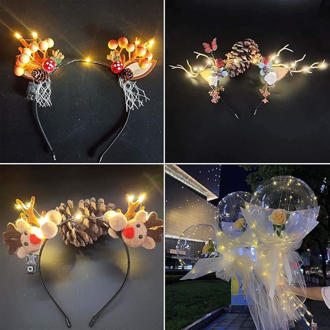 [12-Pack]String Lights Led Fairy Battery Starry String Lights 20 Tiny Lights On 3.5Ft Silver Wire For DIY Wedding Centerpiece, Mason Jar Craft, Christmas Tree, Garlands, Party Decoration (warm white)