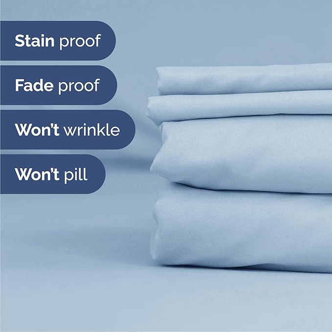 Cal King 6 Piece Sheet Set - Comfy Breathable & Cooling - Ultra-Soft Hotel Luxury Bedding Set w/ 8-16 Inch Deep Pockets - 1 Flat & 1 Fitted Sheet & 4 Pillowcases - Wrinkle Free & Easy Care - Sky Blue