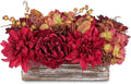 DILATATA Fall Decor Autumn Harvest Floral Centerpiece with Artificial Peony Chrysanthemum Hydrangea Flowers Berries Arrangement for Thanksgiving Party Mantel Fall Decor