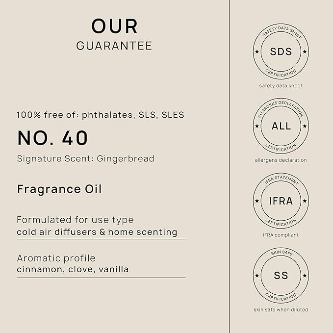 VINEVIDA [128 Fl Oz] Gingerbread Fragrance Oil for Cold Air Diffusers, Essential Oils for Diffuser Oil Refill & Air Freshener Room Spray